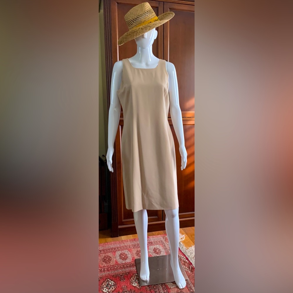 Beymen Natural tan color 48% wool blend sleeveless dress at knee Eu 42 US 10